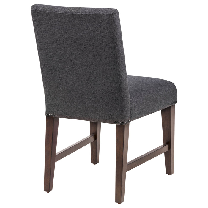 Naser Parsons Dining Side Chair Grey and Dark Walnut (Set of 2)