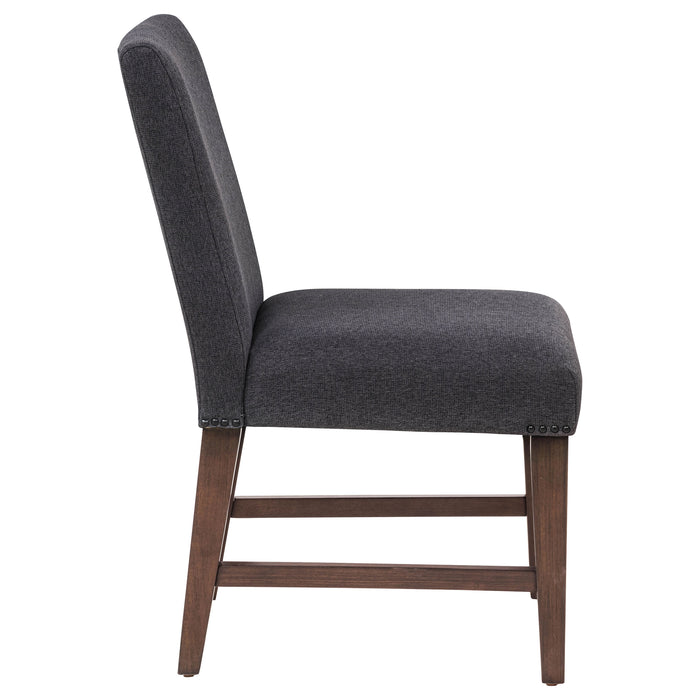 Naser Parsons Dining Side Chair Grey and Dark Walnut (Set of 2)