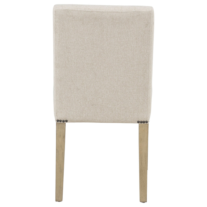 Naser Parsons Dining Side Chair Beige and Light Oak (Set of 2)