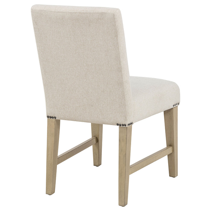 Naser Parsons Dining Side Chair Beige and Light Oak (Set of 2)