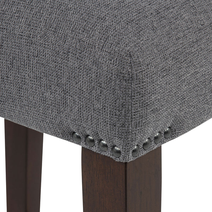 Naser Upholstered Counter Stool Grey and Dark Walnut (Set of 2)