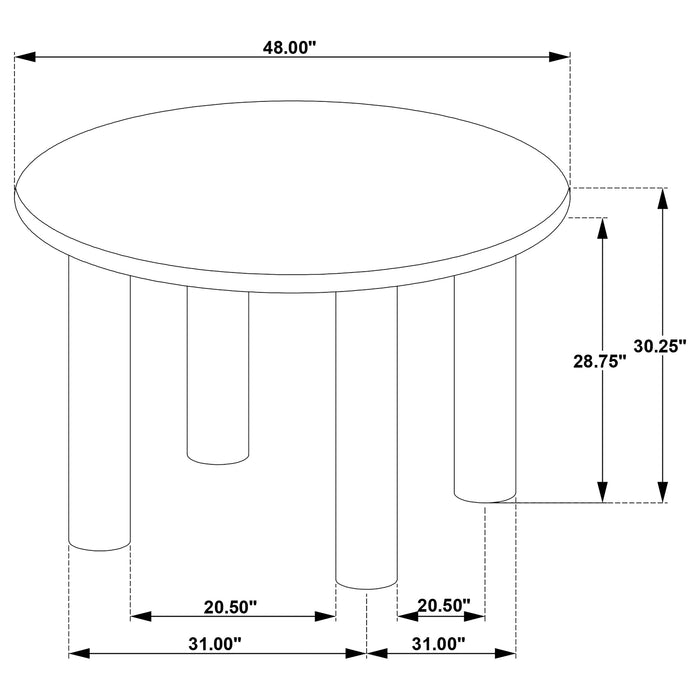 Faulkner 5-piece 48-inch Round Dining Set Moss Green
