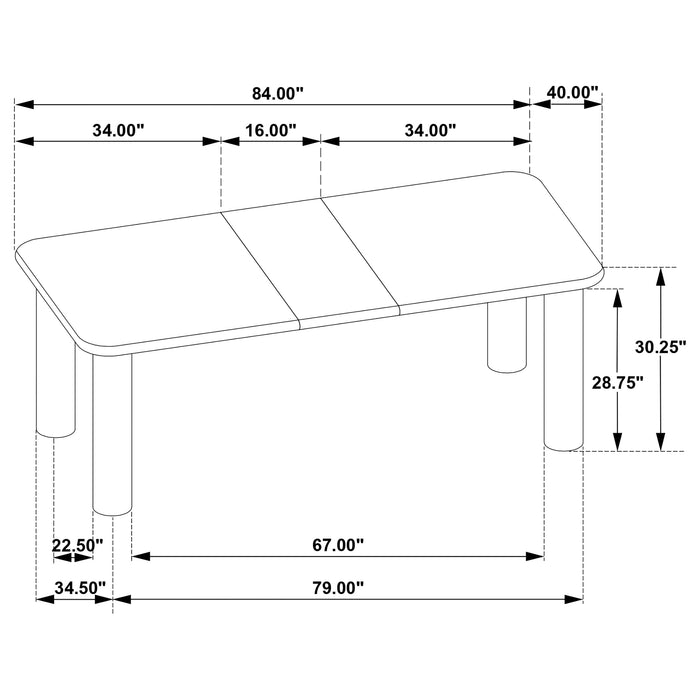 Faulkner 7-piece 84-inch Extension Dining Set Cream