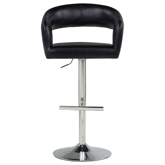 Travia Faux Leather Upholstered Adjustable Bar Stool Black