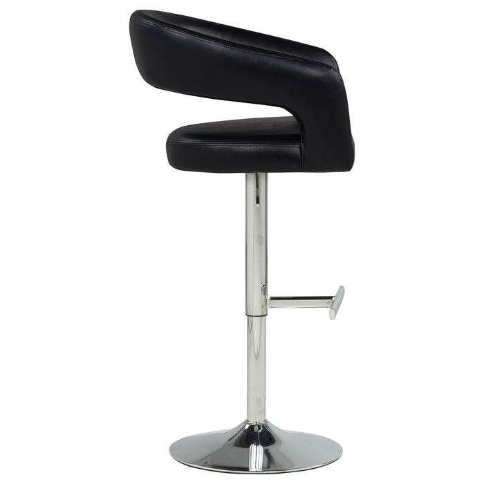 Travia Faux Leather Upholstered Adjustable Bar Stool Black