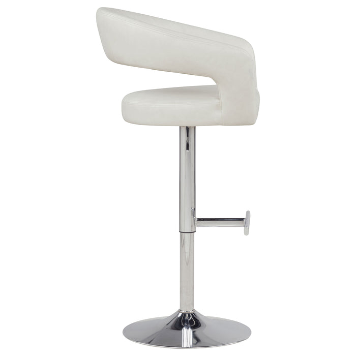 Travia Faux Leather Upholstered Adjustable Bar Stool Ivory