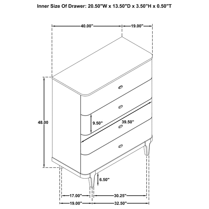 Lucaire 4-drawer Chest of Drawers Sandstone
