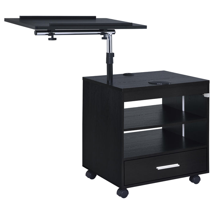 Lerma 1-drawer Adjustable Tray Top Nightstand with Speaker Black Ash