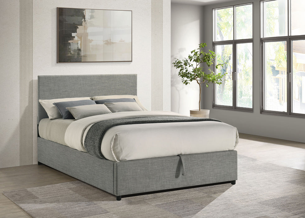 Reeves Upholstered Full Lift-Top Storage Platform Bed Grey