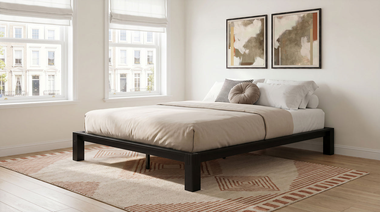 Gislen Full Easy Assembly Wood Platform Bed Black