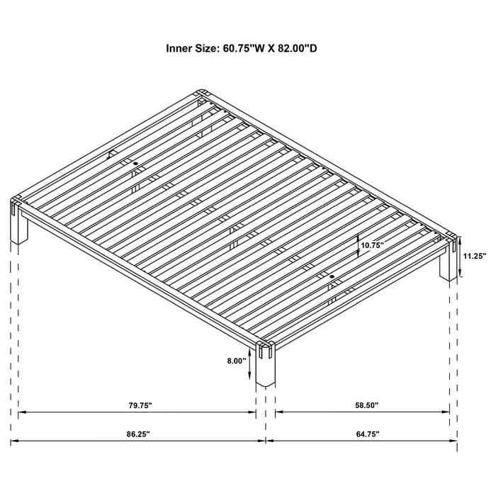 Gislen Queen Easy Assembly Wood Platform Bed Black