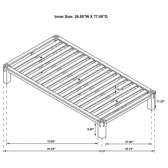 Gislen Twin Easy Assembly Wood Platform Bed Walnut