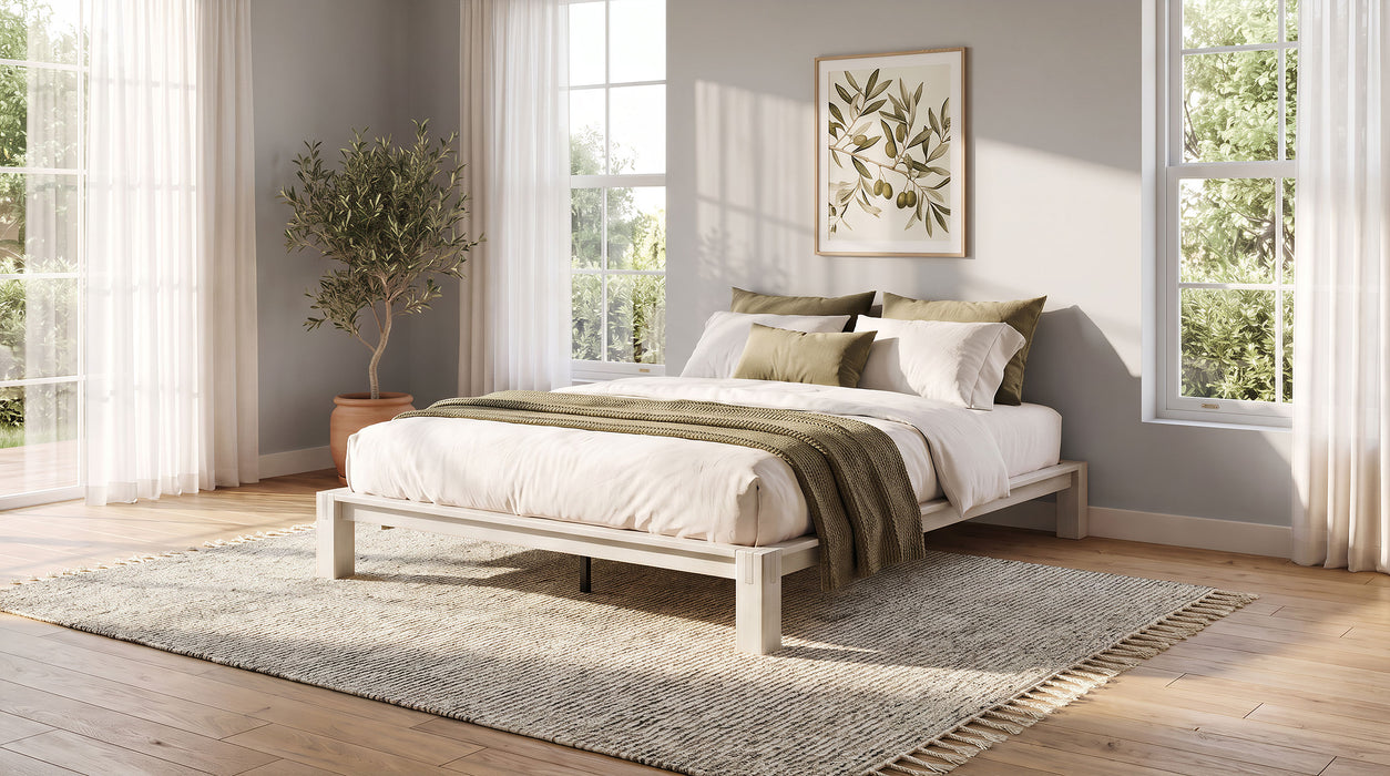 Gislen Full Easy Assembly Wood Platform Bed White