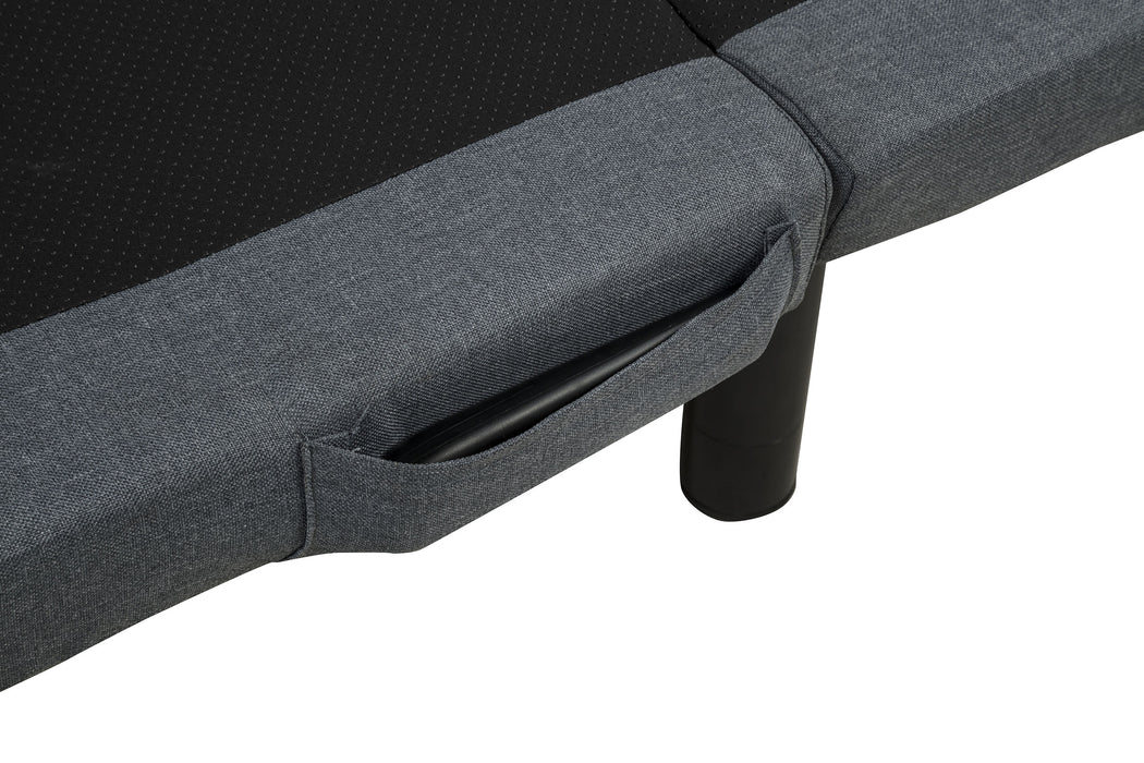 Weston Full Dual-Motor Massage Adjustable Bed Base in Black and Grey