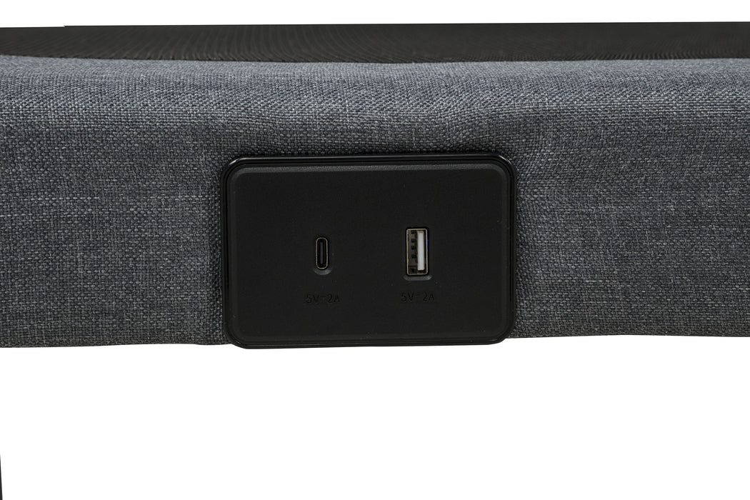 Weston Twin XL Dual-Motor Massage Adjustable Bed Base in Black and Grey