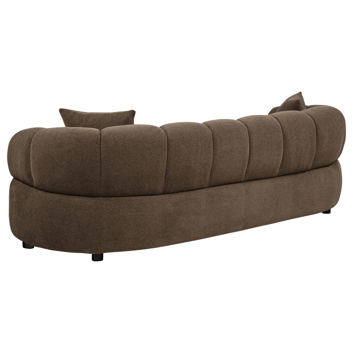 Casarin Fabric 2-Piece Channel-Back Sofa Set Brown