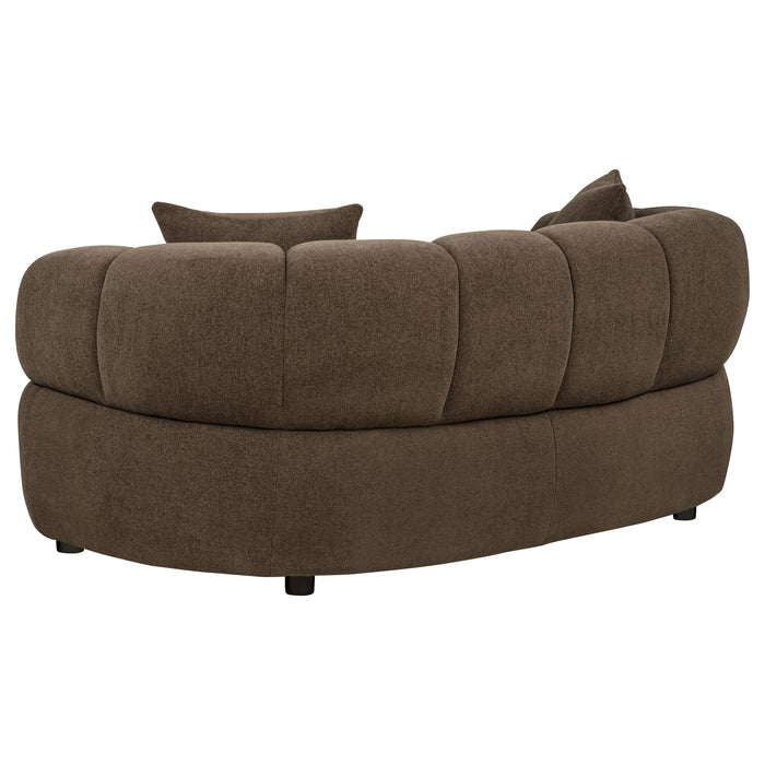 Casarin Fabric Channel-Back Loveseat Brown
