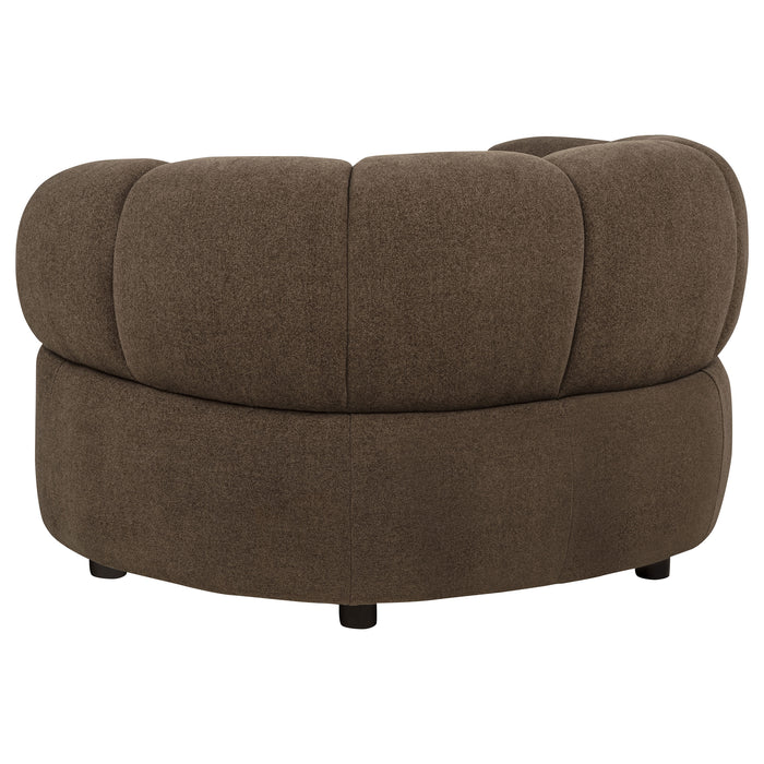 Casarin Fabric Channel-Back Accent Chair Brown
