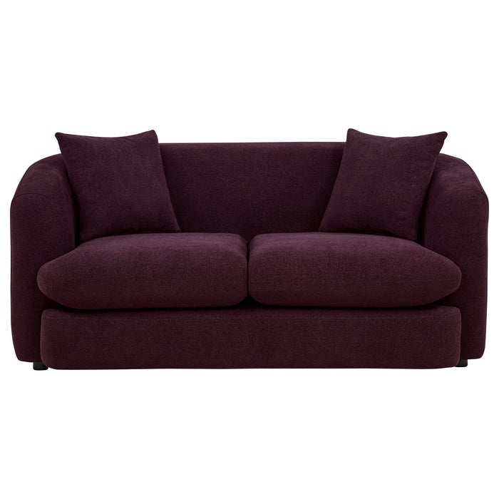 Delroy 2-Seat Stationary Loveseat Aubergine Polyester Upholstery