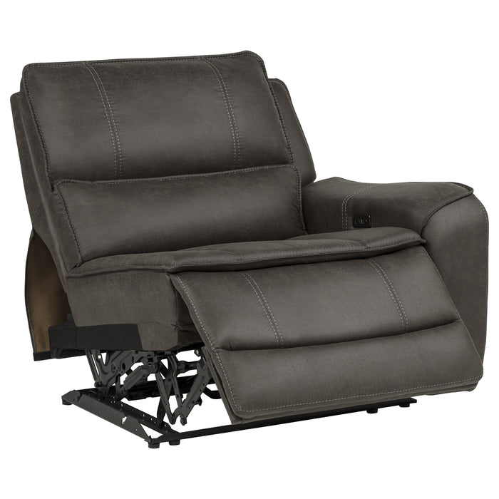 Marcell 5-Piece L-Shaped Modular Power Reclining Sectional Sofa Grey
