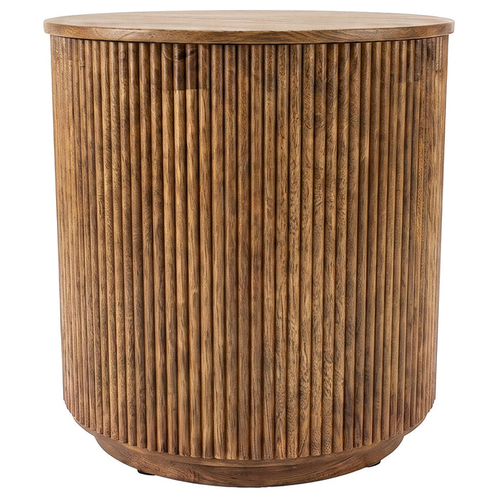 Coffey 2-piece Round Coffee and End Table Set Light Brown