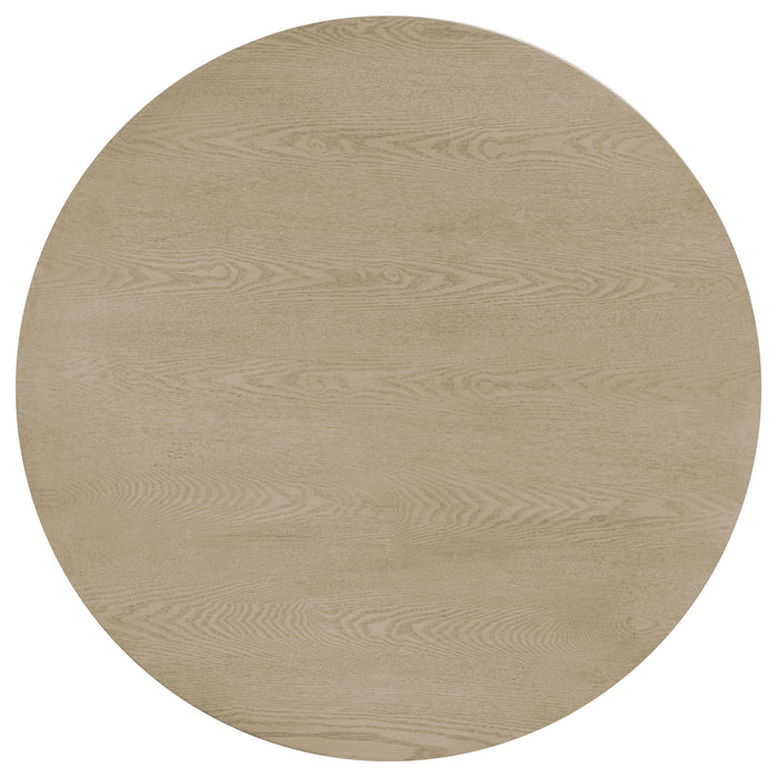 Strouse 2-Piece Round Coffee and End Table Set in Natural Oak