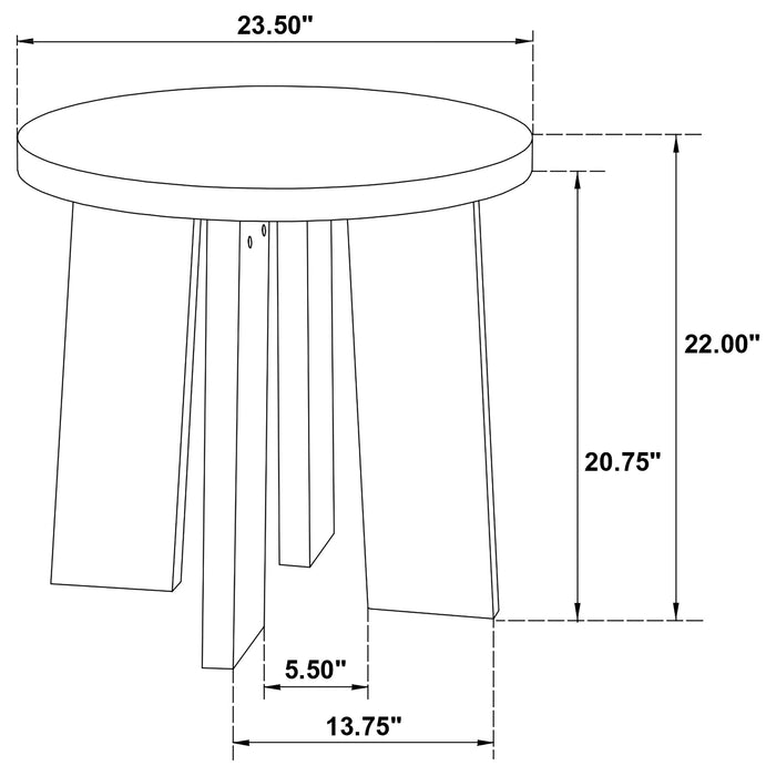 Strouse 3-Piece Round Coffee and End Table Set in Natural Oak