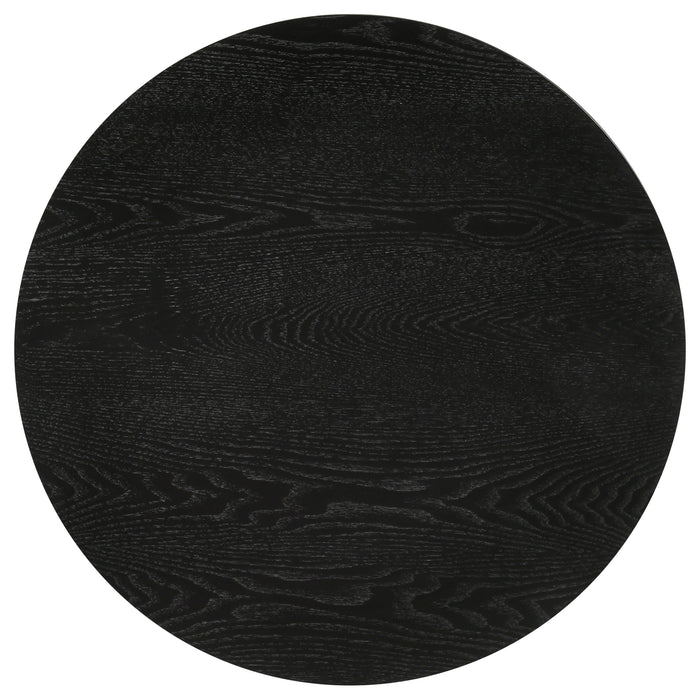 Strouse 3-Piece Round Coffee and End Table Set in Black