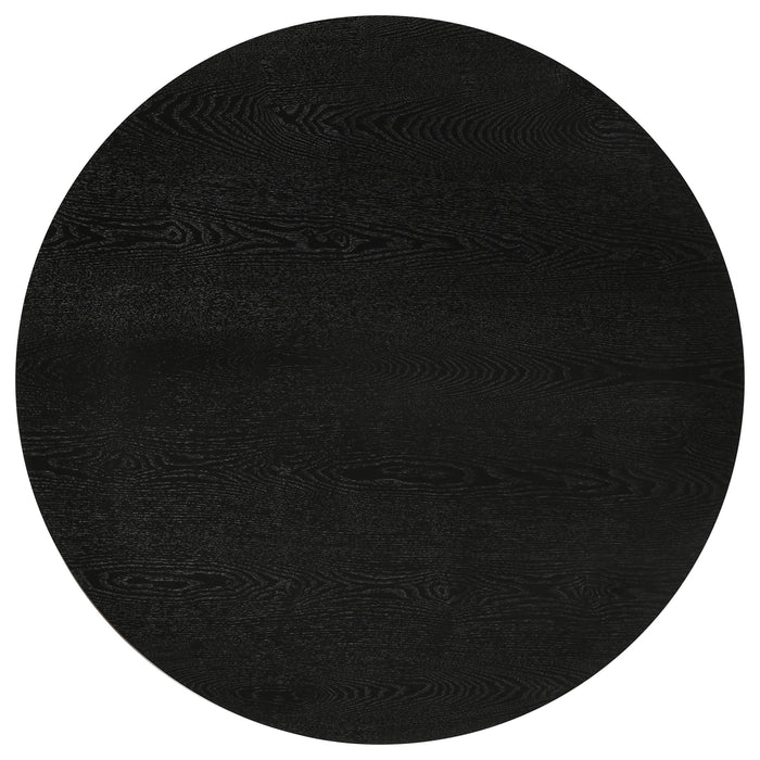 Strouse 3-Piece Round Coffee and End Table Set in Black
