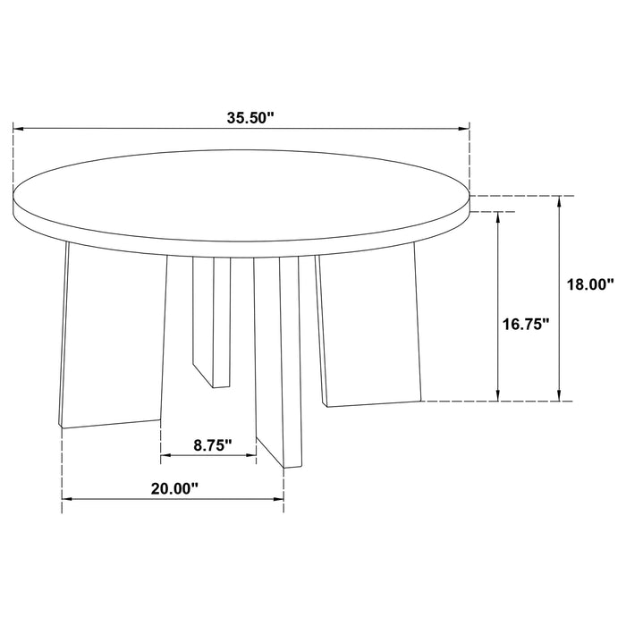 Strouse 2-Piece Round Coffee and End Table Set in Dark Walnut