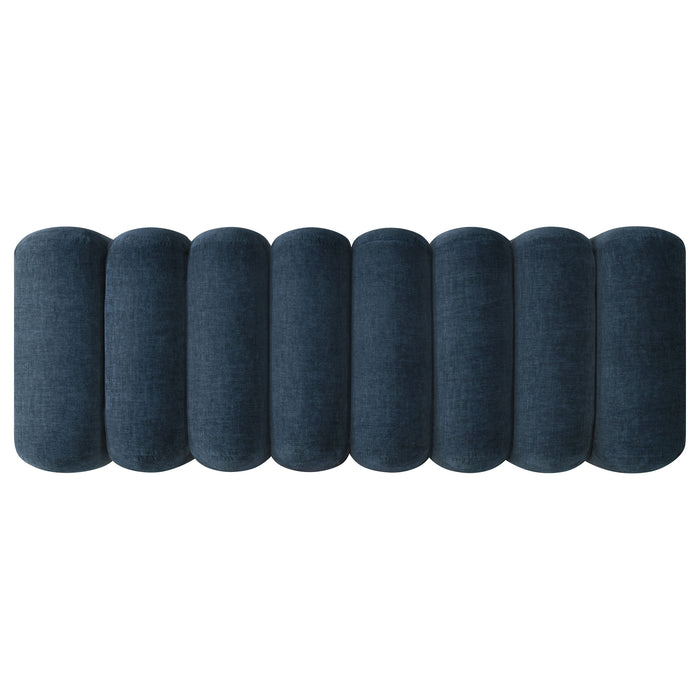 Summer Upholstered Channel Accent Bench Navy