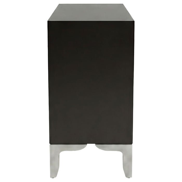 Forbes 2-door Bone Inlay Mosaic Accent Storage Cabinet Black