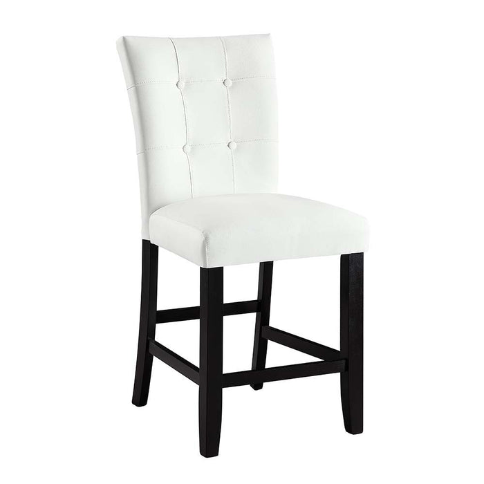Hussein - Counter Height Chair (Set of 2) - White PU & Black Finish