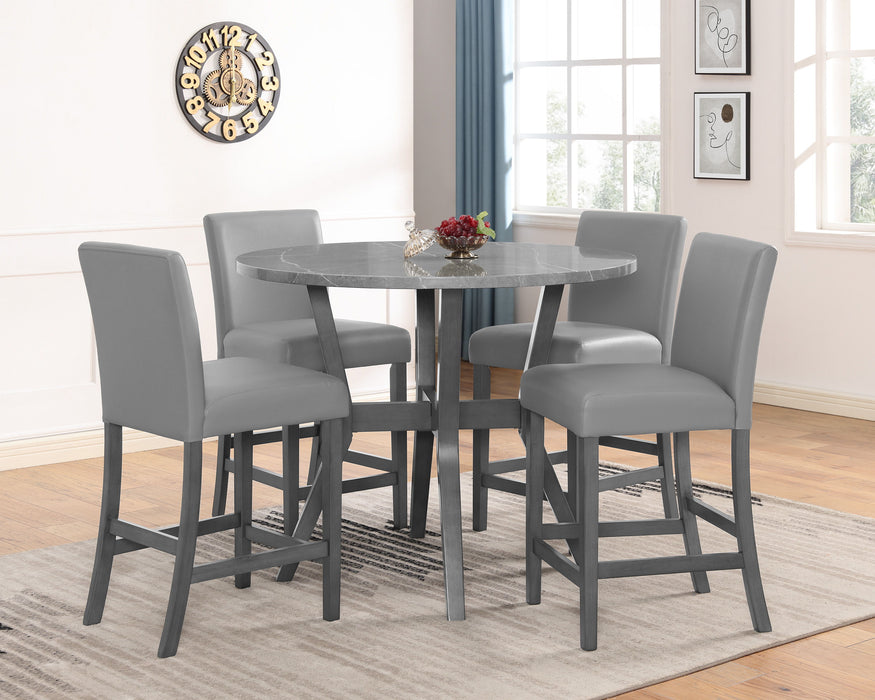 Judson - 5 Piece Counter Height Table Set - Grey