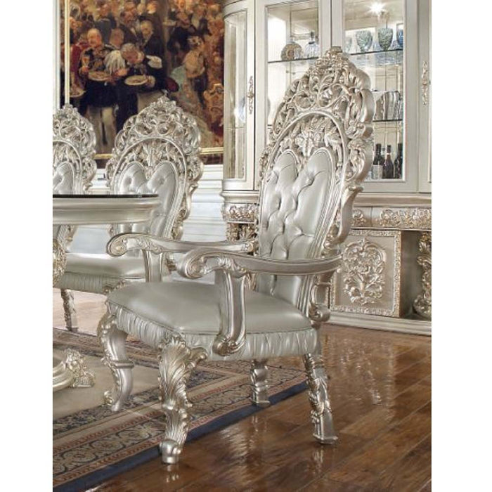 Sandoval - Arm Chair (Set of 2) - Beige PU & Champagne Finish